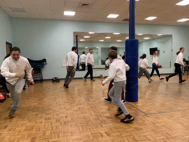 Fencers play blob tag